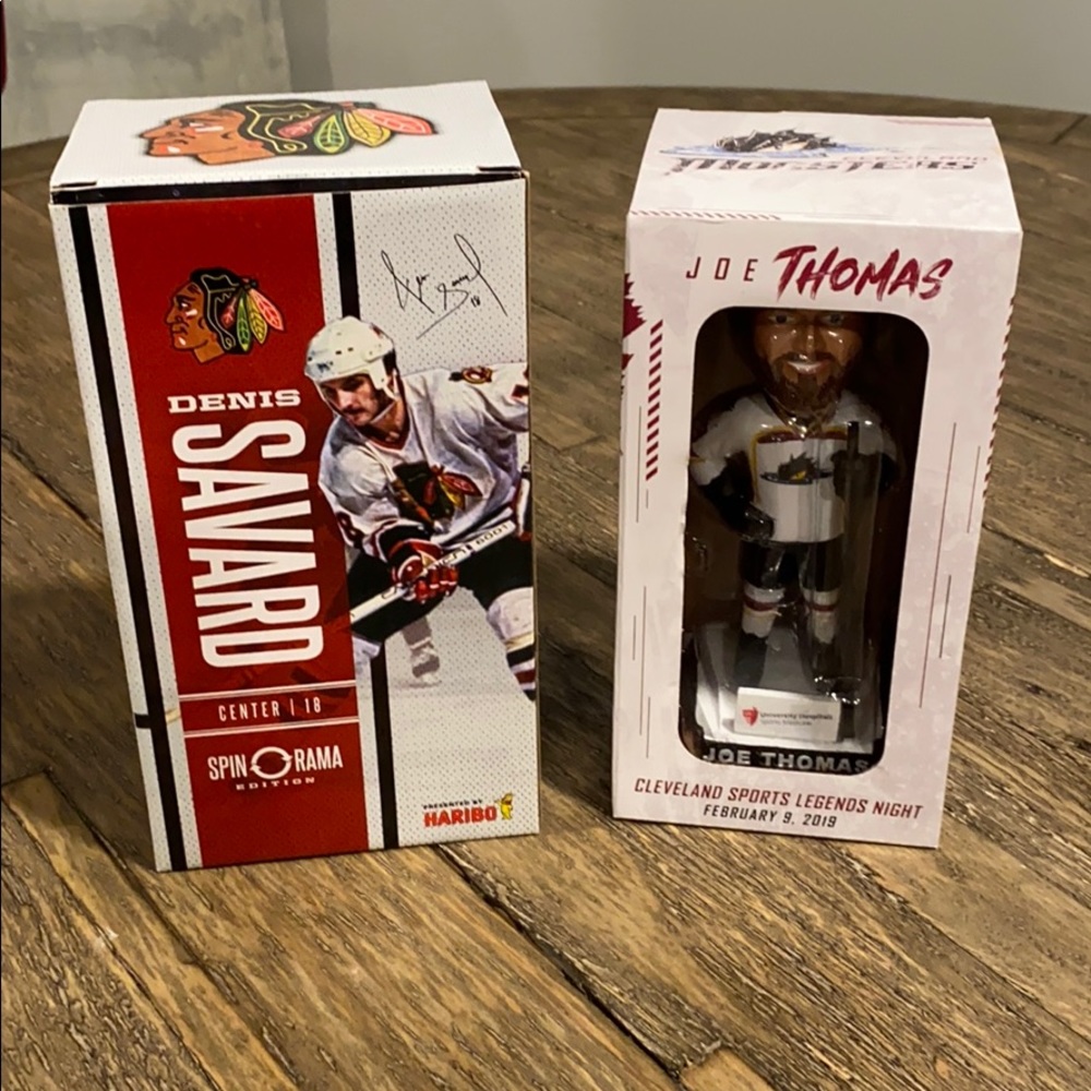 NHL Bobbleheads Denis Savard & Joe Thomas